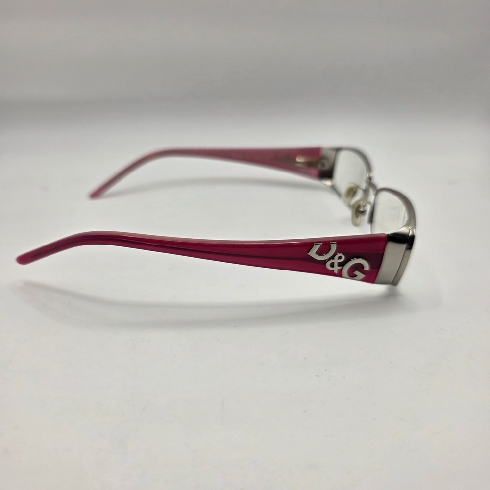 D&G Dolce & Gabbana 5037 101 Silver Pink Rectangular Frames 52-16-135 Y2K Vtg